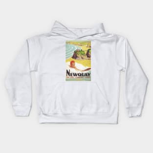 Newquay, Cornwall - Vintage Railway Travel Poster - 1948 Kids Hoodie